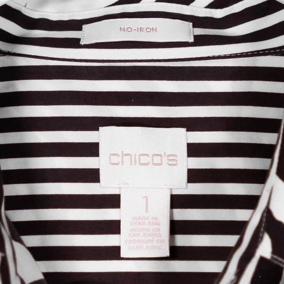 Chico's Women's Shirt Button Up Zebra Animal Print No Iron Blouse Top 1 US M/8 - Picture 3 of 8